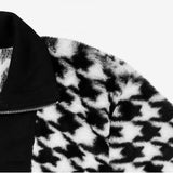 Monet Hound Checked Fur Jacket