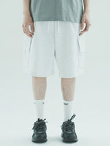 バミューダワイドカーゴパンツ / P1013 BERMUDA WIDE CARGO PANTS_WHITEMELANGE