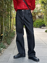 クボセミワイドローデニムパンツ / Kubo Semi-Wide Raw Denim Pants (2 colors)