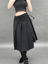 ベターラップアンバランスロングプリーツスカ－ト/797. Better wrap unbal long pleats sk (2color)
