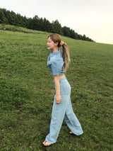 Horizon denim set up pants