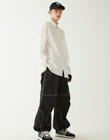 イエロータップオーバーサイズシャツ/YELLOW TAP OVERSIZED SHIRT WHITE