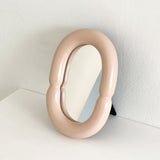 セラミックボールドフレームドテーブルミラー / Ceramic Bold Framed Table Mirror - Nude