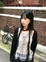 ロマンティックルースツイストショールカーディガン