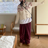 Away wool vintage Nordic jacquard knit cardigan