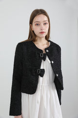 ツイードリボンジャケット / Tweed Ribbon Jacket Black