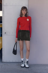 EMBLEM WAPPEN ROUND NECK KNIT [RED]