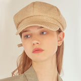 boni newsboy cap - tweed beige (6618131693686)