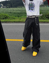ナイロンカーゴワイドパンツ