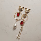 メルビーザキャットシリーズ - パーティークイーンピアス / Melbie The Cat Series - Red Party Queen Piercing