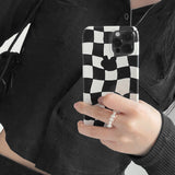 Checkerboard Black Iphone Bumper case (6674346246262)