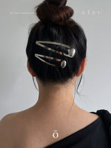 ロゴボタン ヘアピン 8cm