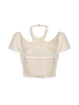 ロマンティサイズバックレストップ / Romanticize Balckless Top BEIGE