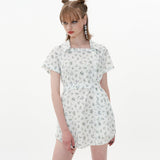 スクエアネックワンピース/Square Neckline One-piece [Blue Flower]