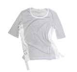 ストラップメッシュTシャツ_ grey