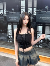 910. ハートレースコルセットトップ / 910. Heart lace corset top (2color)