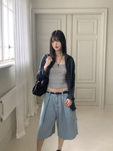 Contw Vintage Linen Boxy Check Shirt