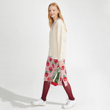 Rose pattern Knit Skirt [Pink] (6610299158646)