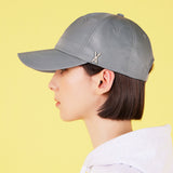 Stud Logo Over Fit Poly Ball Cap Gray