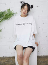 ムーンバニーレタリング刺繍オーバーサイズTシャツ/MOON BUNNY LETTERING EMBROIDERY OVERSIZED T-SHIRT WHITE (6586879279222)