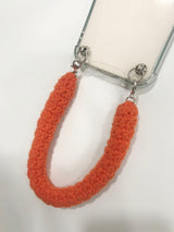 ハンドメイドフォンストラップ(ケースなし)/handmade phone strap - orange