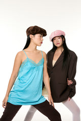 VELVET NEWSBOY CAP / BROWN