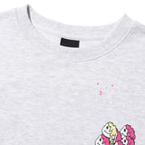 HEART PRINTING PAINTING SWEAT SHIRT-WHITE MELANGE