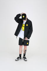 SMILE HALF PANTS (BLACK) (6699087167606)