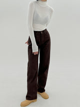 フィックスブラウンデニムパンツ/Fix Brown Denim Pants