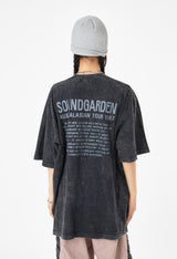 サウンドガーデンプリントクラックウォッシュTシャツ