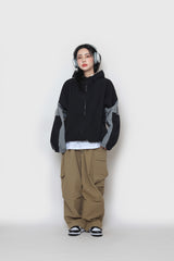 パイピングカラーフードジップアップ / Piping Color Hood Zip-up