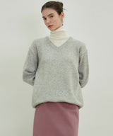 CLASSICAL SOFT V SWEATER_LIGHT GRAY