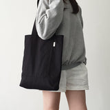 Twill simple line bag - black
