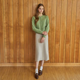 100%cashmere steel button pocket cardigan_olive green (6653780131958)
