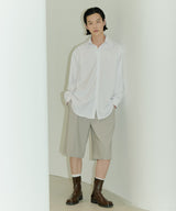 UNISEX PINTUCK STITCH BERMUDA PANTS M - LIGHT BEIGE (6689421557878)