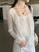 モルディサマーシースルークーリング長袖カーディガン / Moldy summer see-through cooling long-sleeved cardigan