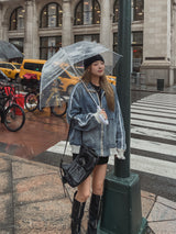 (UNISEX) ダメージ配色ラインデニムジャケット