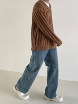Double twist V neck knit 