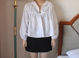 two-way ribbon puff blouse