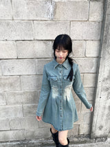 ビンテージロマンティックデニムシャツドレス