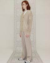 WAFFLE FISHNET CARDIGAN BEIGE (6691444588662)