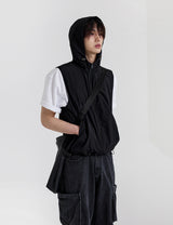crop nylon hood vest