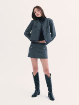 Leona tweed jacket CHARCOLE