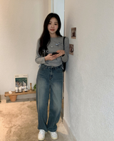 [S-L] サンディデニムワイドパンツ