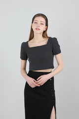 ストライプパフTシャツ / Stripe Puff T-shirt Black