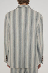 POCKET STRIPE BLAZER JACKET / GREY (6601031155830)