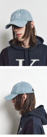 KYR Signature Logo Embossing Denim Ball Cap (Light Blue)