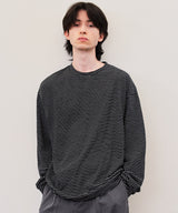STRIPE LONG SLEEVE T-SHIRT (BLACK/IVORY/NAVY)