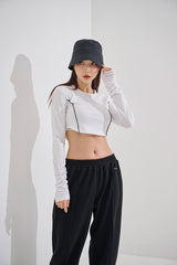 スリーブカットクリップTシャツ/sleeve cut crop tee(9188)