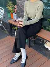 Lady stiletto two strap loafer 